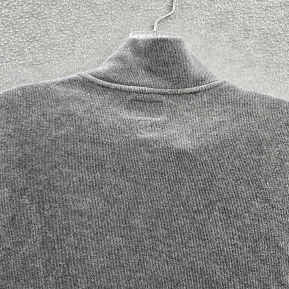 VINTAGE J Crew Men‎ Sweatshirt XL Gray Fleece Pockets 1/4 Zip Long Sleeve Y2K